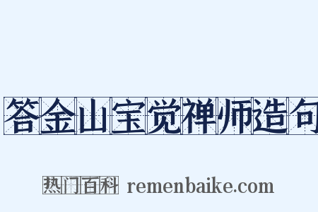 答金山宝觉禅师造句是什么意思的图片